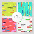 Abstract colorful lines pattern cover brochure set of bundle. illustration vector eps10 Royalty Free Stock Photo