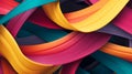 Abstract Colorful Lines Wallpaper With Ribbon Texture