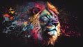 Colourful lion art