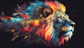 Colourful lion art