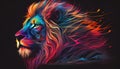 Colourful lion art