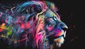 Colourful lion art