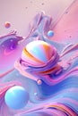 abstract colorful liquid pattern, spheres and circles, in style of pink and purple