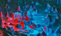 Abstract colorful liquid, plasma background in blue and red color. 3D Illustration Royalty Free Stock Photo