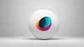 Abstract colorful logo on a white sphere Royalty Free Stock Photo