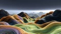 Abstract Colorful Low Poly Mountain Landscape Digital Royalty Free Stock Photo