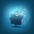Machine Learning, Artificial Intelligence, Cloud Computing, Automated Support Assistance and Networks Design Concept Royalty Free Stock Photo