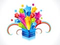 Abstract colorful magic box with star