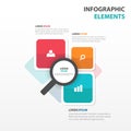 Abstract colorful magnifier business Infographics elements, presentation template flat design vector illustration for web design