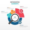 Abstract colorful magnifying glass business Infographics elements, presentation template flat design vector illustration