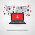 Network Vulnerability - Virus, Malware, Ransomware, Fraud, Spam, Phishing, Email Scam, Hacker Attack - IT Security Concept Design Royalty Free Stock Photo