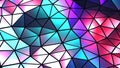 Abstract colorful mosaic background, purple blue polygons on black, trangle shapes stained glass