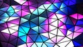 Abstract colorful mosaic background, purple blue polygons on black, trangle shapes stained glass