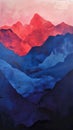 Abstract colorful mountain painting