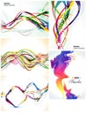 Abstract colorful multiple wave set