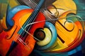 abstract colorful music background with violoncello and cello