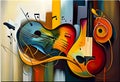 abstract colorful music background with violoncello and notes Royalty Free Stock Photo