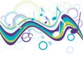 Abstract colorful music note