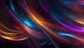 Abstract colorful neon background with glowing lines and waves. 3D rendering. Vector illustration Royalty Free Stock Photo