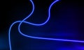 Abstract colorful neon background with wavy line glowing in the dark. Panoramic shine backdrop. 3d render. Lights rectangular line Royalty Free Stock Photo