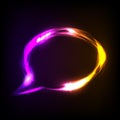 Abstract colorful neon speech bubble