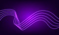 Abstract purple neon wave gradient with line glowing on dark background. Futuristic creative shine backdrop. 3d render. Curved Royalty Free Stock Photo