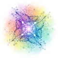 Abstract colorful network design with glowing nodes and interconnected lines on transparent background Royalty Free Stock Photo