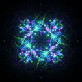 Abstract colorful neural network visualization with glowing interconnected nodes and vibrant lines on transparent background Royalty Free Stock Photo