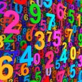 Abstract colorful numbers background. Royalty Free Stock Photo