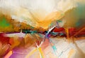 Abstract colorful oil, acrylic paint brush stroke on canvas texture. Semi abstract image of landscape painting background. Oil Royalty Free Stock Photo
