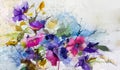 Abstract colorful oil, acrylic painting of spring flower. Hand painted brush stroke on canvas. Royalty Free Stock Photo
