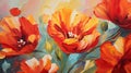 Abstract colorful oil, acrylic painting of spring flower. Hand painted brush stroke on canvas. Illustration oil painting floral Royalty Free Stock Photo