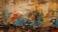 Abstract colorful oil painting on canvas. Oil paint texture with brush and palette knife strokes. multicolored wallpaper. Macro Royalty Free Stock Photo