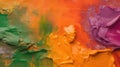 Abstract colorful oil painting on canvas. Oil paint texture with brush and palette knife strokes. multicolored wallpaper. Macro Royalty Free Stock Photo
