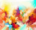 Abstract colorful oil painting on canvas. Royalty Free Stock Photo