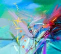 Abstract colorful oil painting on canvas texture. Royalty Free Stock Photo