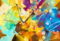 Abstract colorful oil painting on canvas texture. Royalty Free Stock Photo