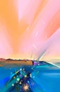 Abstract colorful oil painting landscape Royalty Free Stock Photo