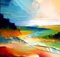 Abstract colorful oil painting landscape background Royalty Free Stock Photo