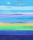 Abstract colorful oil painting landscape on canvas Royalty Free Stock Photo