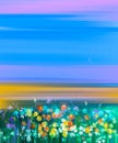 Abstract colorful oil painting landscape on canvas Royalty Free Stock Photo