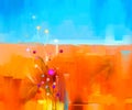 Abstract colorful oil painting landscape on canvas Royalty Free Stock Photo