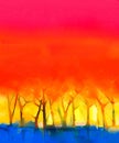 Abstract colorful oil painting landscape on canvas Royalty Free Stock Photo