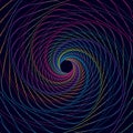 Abstract colorful optical illusion, creative vector spiral