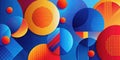 Abstract colorful overlapping circles design with geometric patterns. Generative AI Royalty Free Stock Photo