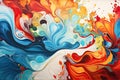 Abstract colorful paint, brushstroke or splash on canvas background, oil painting with contemporary concept, multi color backdrop