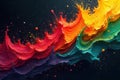 Abstract colorful paint splash symphony a dynamic composition of vibrant hues and energetic movement. Generative AI Royalty Free Stock Photo