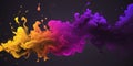 Abstract colorful paint splashes isolated on black background, 3d rendering Royalty Free Stock Photo