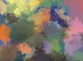 Abstract colorful paint splotches with copy space.