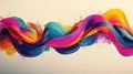 Abstract colorful paint wave with splashes on a light textured background Royalty Free Stock Photo